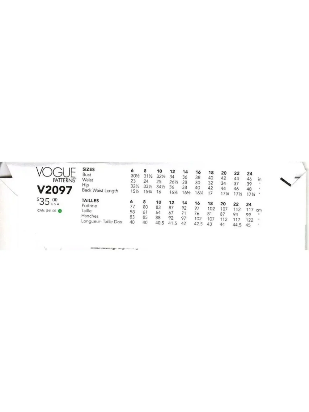 Vogue V2097 Misses 6 to 14 Top, Skirt and Pants Uncut Sewing Pattern